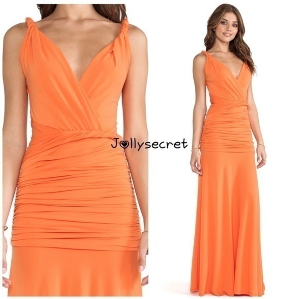 Halston Heritage Orange Maxi Dress